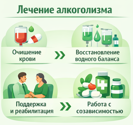 лечение алкоголизма в Ленинске-Кузнецком этапы